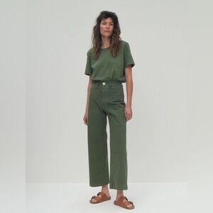 Jesse Kamm Sailor Pant Dark Green XS Small 0 2 Used High Waist